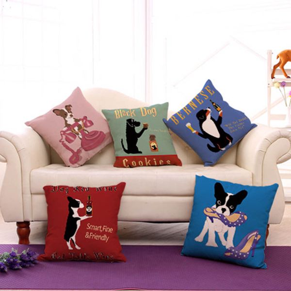 

bernese pillow case bohemian bed black dog cat pillowcover cotton linen ethnic car pillow cover bedroom sofa pillowcase drop ship