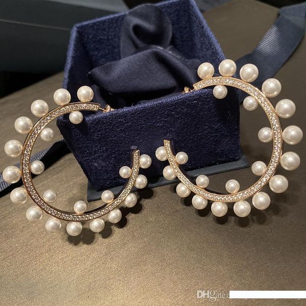 

роскошные женщины серьга для венчания партии желтого золота гальванического cz жемчужных серег для девочек женщины nice подарки, Golden;silver