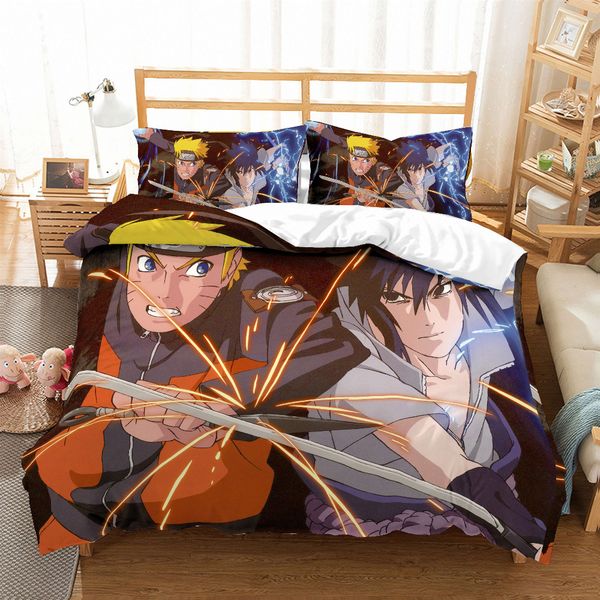 

3d bedding set anime naruto soft bed duvet cover set twin  king size