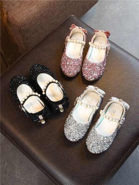 

girls princess dance shoes sandals wedding shoes girls dancing high heels dress party for kid, Black;grey