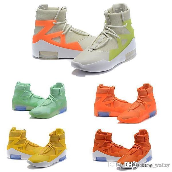 

fear of god 1 green amarillo orange pulse yellow basketball shoes light bone p.j. orange men sneakers cushion boots sports zoom designer
