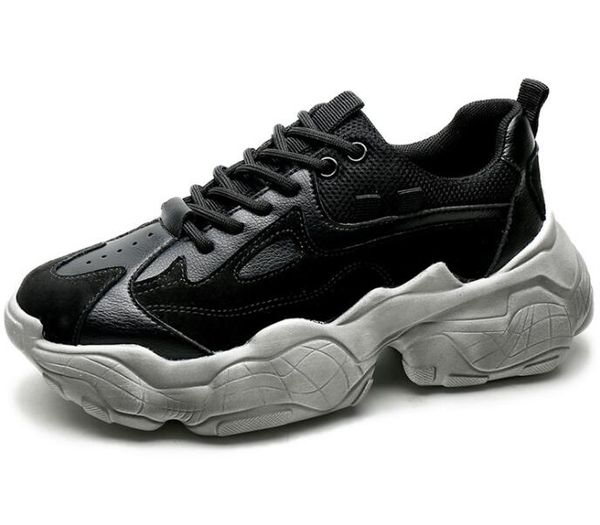 

dad shoes women 2019 new women's autumn and winter leather thick sole heightening sports casual shoes sports running shoes girl ladies, White;red