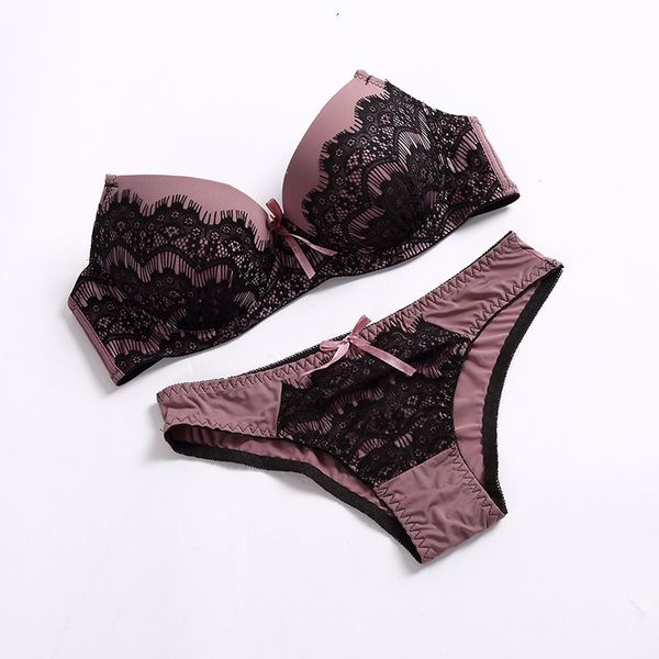

julexy women push up bra sets lace gather bra brief panty underwear sets 2020 luxury ladies lingerie intimates, Red;black