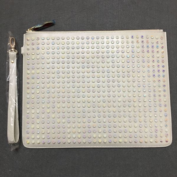 

brand rivet holding bag personalityhead embossed genuine leather holding envelope bag street trend head women men clutch bag