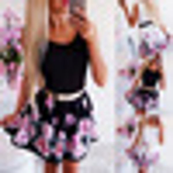 

women summer beach chiffon dress casual short sleeve polka dress boho mini party elegant vestidos, Black;gray