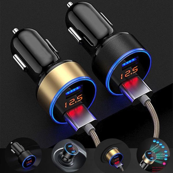 

3.1a dual usb car charger 2 port lcd display 12-24v cigarette lighter socket