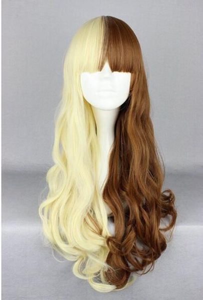 

in + + new arrival brown mixed blonde synthetic hair 65cm long cosplay anime wig, Black;brown