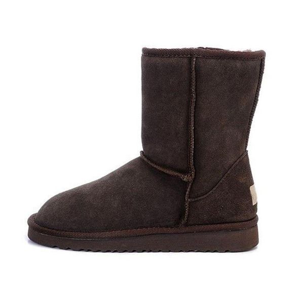 Hot Sale-ter Couro Mulheres ajoelhar meio de comprimento ankle boots Preto Grey Castanha azul marinho de café vermelha das sapatas das mulheres da menina