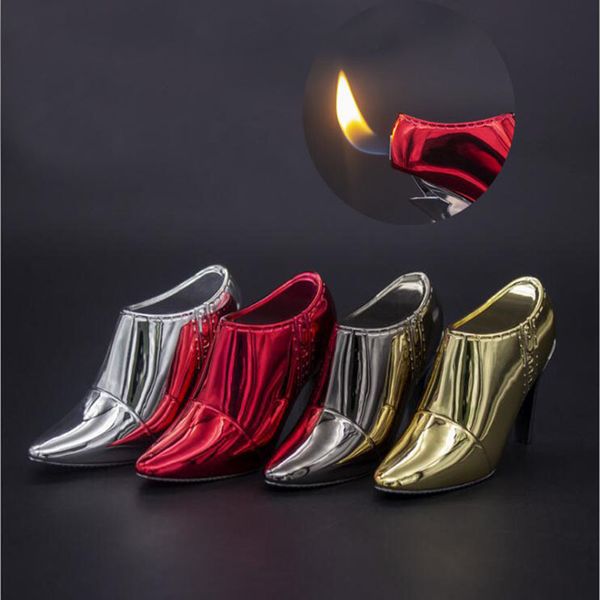 Yaratıcı Moda Yüksek Topuklu Ayaklar Açık Ateş Yeni Egzotik Ayakkabı Gaz Şişirilebilir Mini Çakmak
