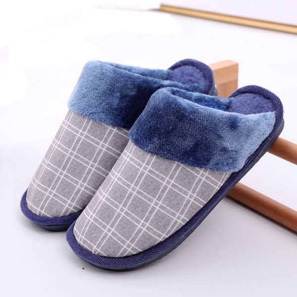 

winter indoor walking slippers with fur warm comfortable house shoes casual men couples warm thermal shoes slippers, Black