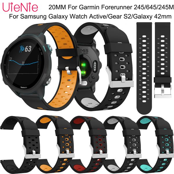 

20mm strap for garmin forerunner 245/645/245m replacement band for samsung galaxy watch active/gear s2/galaxy 42mm bracelet, Black;brown