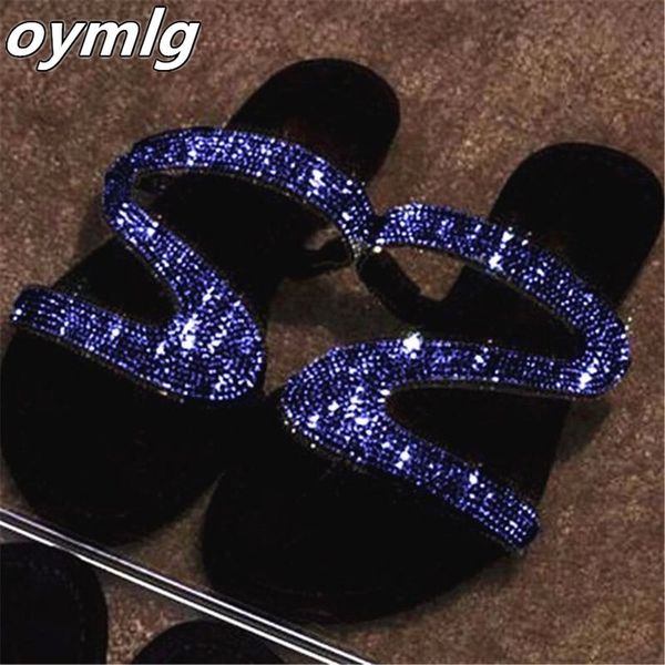 

slippers 2021 spring/summer sandals women bright diamond casual outdoor travel flip flop beach shoes non-slip durable 35-43, Black