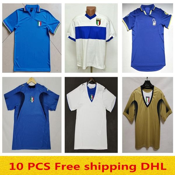 

1982 retro italy 1990 1996 football soccer 1994 jersey maldini baggio donadoni schillaci totti del piero 2006 pirlo inzaghi buffon 2000, Black;yellow