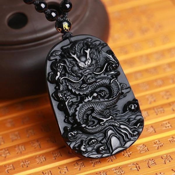 

100% natural genuine obsidian sakyamuni bead buddha pendant with adjustable chain woman/man jewelry lucky necklace pendant, Silver