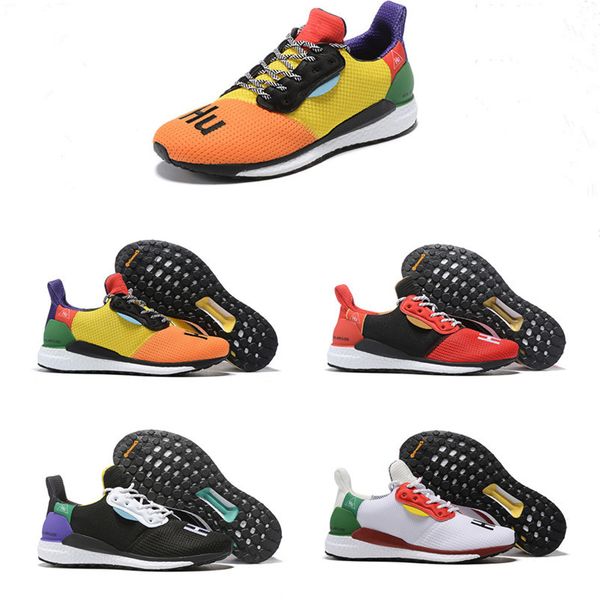 

2019 pharrell x solar cny hu glide st chinese new year black yellow chaussures for mens running shoes fashion sneakers 40-45
