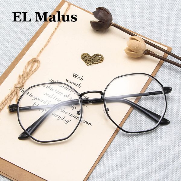

el malus]myopia glasses for women men metal square frame students short-sight gold black silver -1 -1.5 -2 -2.5 -3 -3.5 -4
