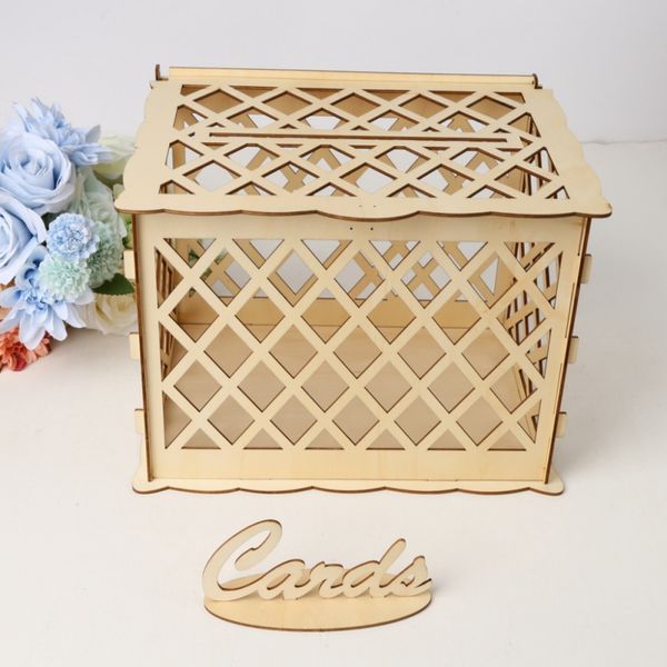 

diy свадебный подарочные карты box деревянные копилка красивые свадебные украшения принадлежности для birthday party