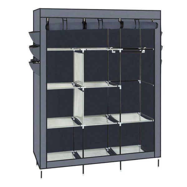 Organizador portátil resistente para armazenamento de armário, prateleiras para roupas, cinza275m