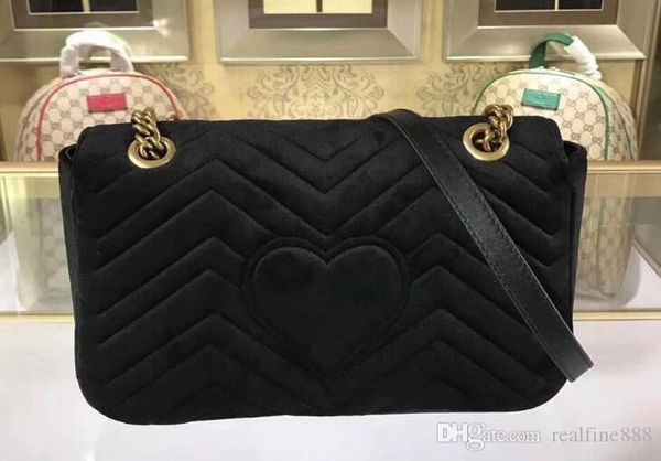 

dhl 5a qaulity 26cm 443497 marmont chevron velvet shoulder bag,sliding chain strap antique hardware,silk lining,with dust bag+box
