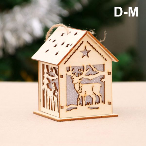 

christmas ornaments wooden cabin glowing luminous xmas snow house diy cottage decoration mdd88