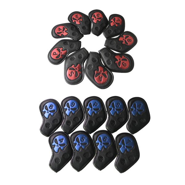 

9pcs waterproof skull golf iron head cover club putter headcover covers