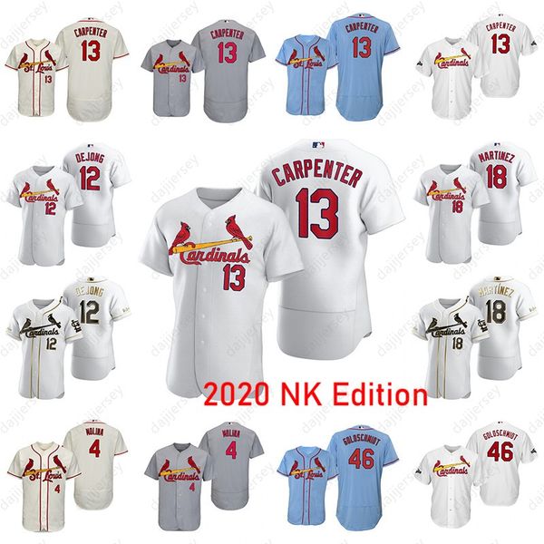 

matt carpenter baseball jersey st. paul dejong carlos martinez yadier molina paul goldschmidt louis 2020 cardinal men's women's yo, Blue;black