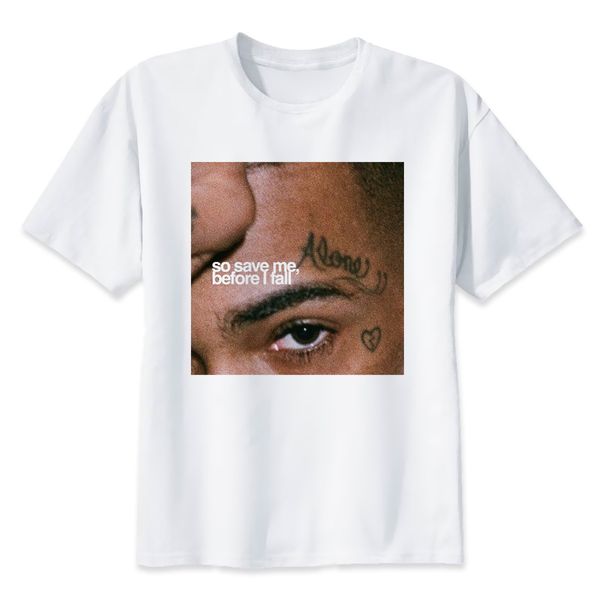 

t-shirt men hip hop xxxtentacion graphic s-3xl tee shirts men rapper t shirt so save me before i fall letter print, White;black