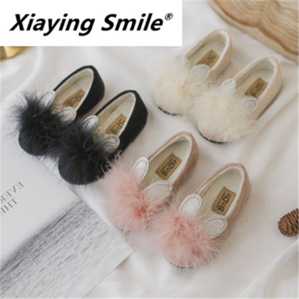 

xiaying smile spring and autumn single shoes 2019 new kids version baitao 2 cotton boy single shoes girl baby bean cartoon, Black;red