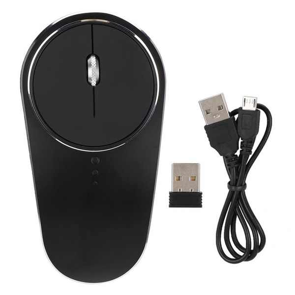 

aluminum alloy 2.4g wireless rechargeable mouse office silent computer mouse black wireless