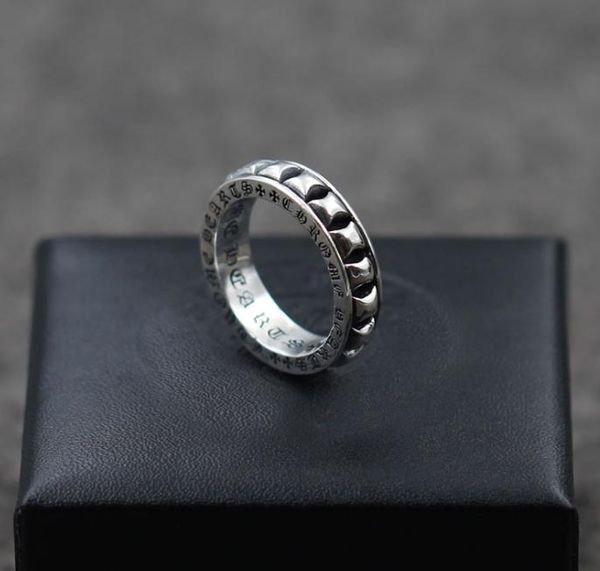 

925 sterling silver rings trend personality jewelry punk style mens and womens lovers gift hip hop cross style luxury designer jewelry 0018, Golden;silver