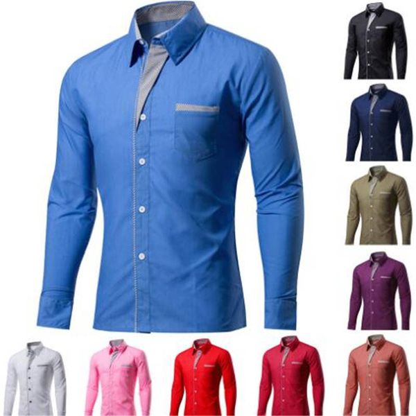 

2017 new fashion brand camisa masculina long sleeve shirt men korean slim design formal casual male dress shirt size -4xl, White;black