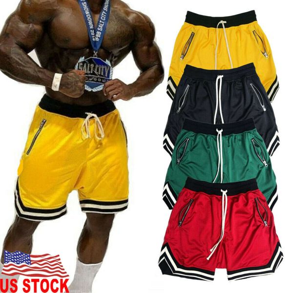 

fashion men's summer casual shorts gym sports training bodybuilding joggers gym trousers running pants men sweatpants, White;black