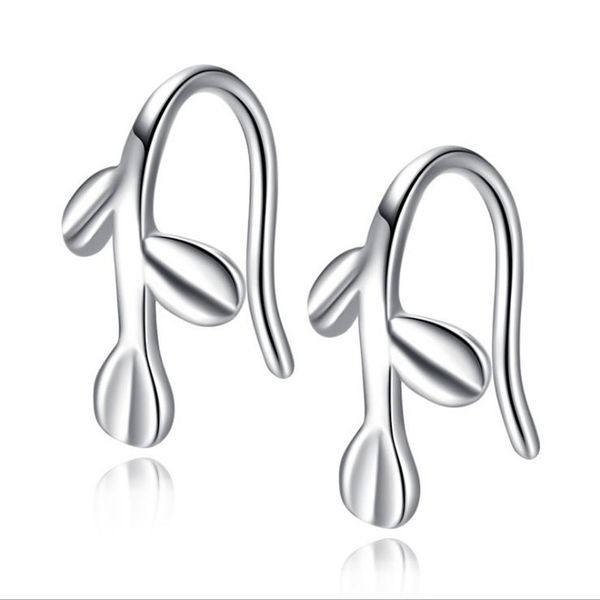 

new simple 925 sterling silver leaf ear cuff earrings for women charming non piercing cartilage ear clip jewelry girl gift sy248