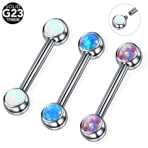 

ювелирное 1pc titanium язык штанга пирсинги внутренне thread mamilo пирсинг опала sexy соски shiled бар пирсинг, Slivery;golden