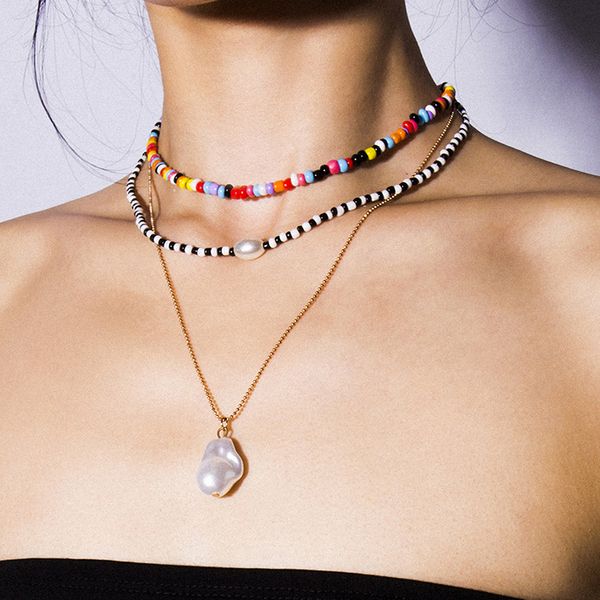 

alfou] brand punk multi layered pearl choker necklace collar virgin mary coin crystal pendant necklace women jewelry, Silver