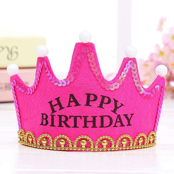 

boys girls baby kids princess king led crown happy birthday party hats fancy new