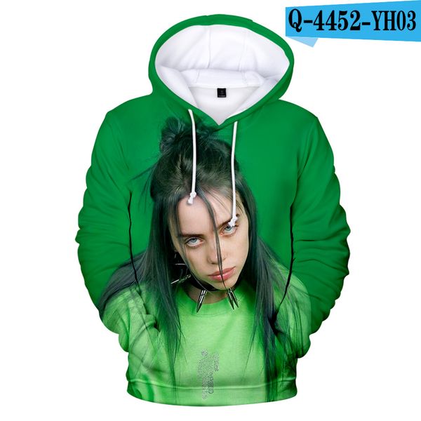 

brand designer novelty billie eilish hoodie sweatshirt men women popular hoodies girls billie eilish sweatshirt, Black