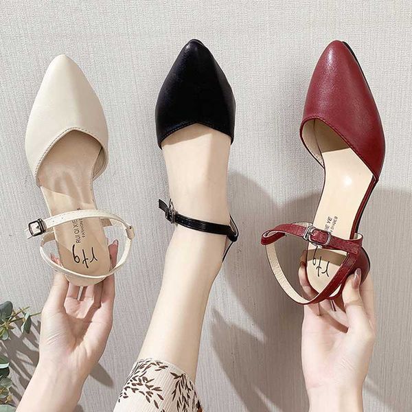 

women shoes 2020 spring pumps sweet basketball platform chunky sandals slingback 3cm heels footwear pointed wedge latest, Black