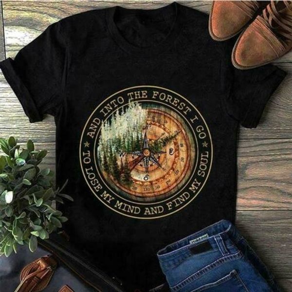 

and into the forest i go to lose my mind and find my soul ladies t-shirt black, White;black