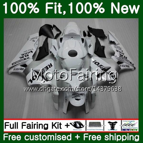 

injection body+tank for honda cbr 600rr cbr600 rr f5 05 06 59mf14 cbr600rr cbr600f5 cbr 600 rr f5 repsol white 2005 2006 fairing bodywork