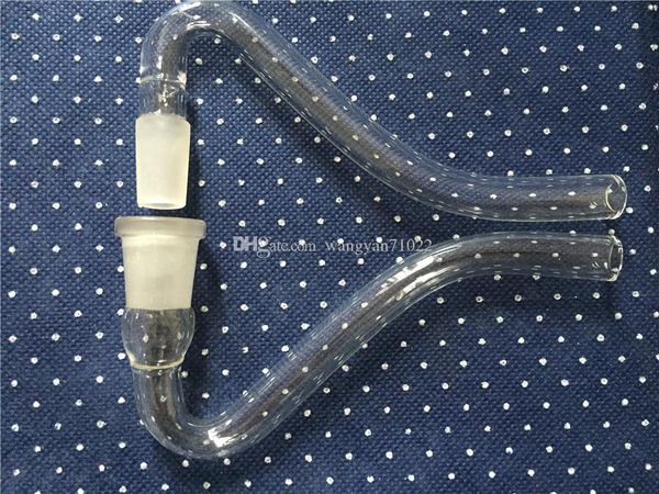Adaptador J-Gancho de vidro espesso - 14 mm 18.8mm feminino estilo criativo j ganchos tubo de vidro para tubos de água de vidro bong cachimbo