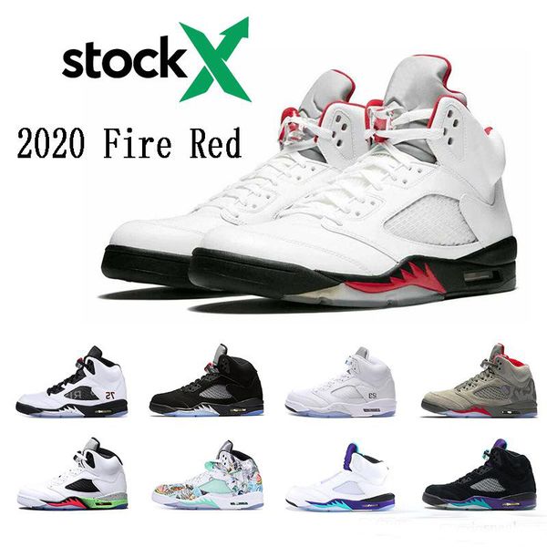 

2020 fire red 5 5s men basketball shoes fresh prince oreo sp muslin bred camo men sports sneakers mens trainers us 7-13