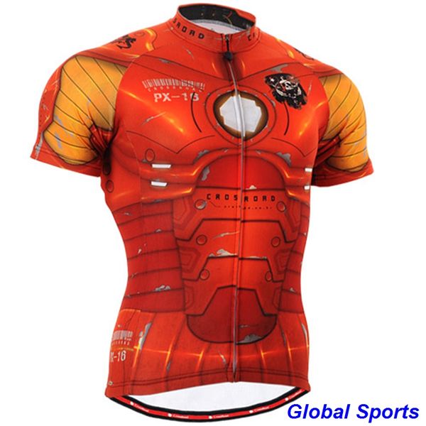 

2020 brand team cycling jerseys bike shirts iron man bicycle wear fashion spideman short clothing ciclismo, Black;red