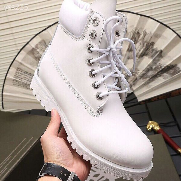 

european station simple non-slip kick not bad martin boots for men and women couple leather waterproof snow boots casual high-shoes, Black