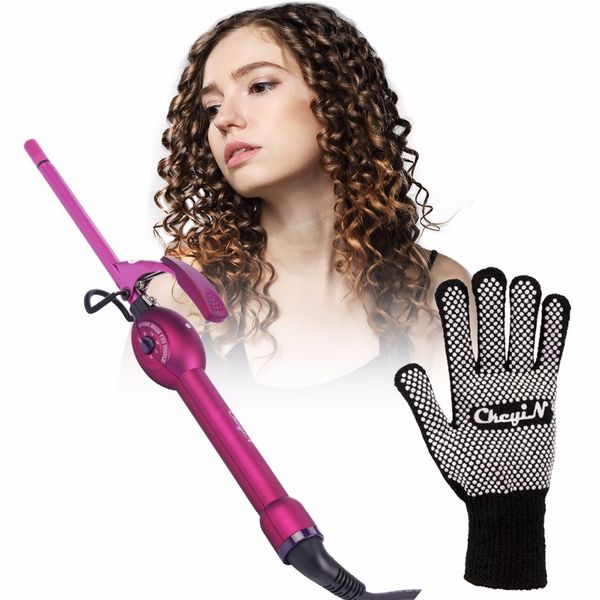 

110-240v 9mm curling iron hair curler professional hair curls curling wand roller ceramic pear flower perm splint hair waver