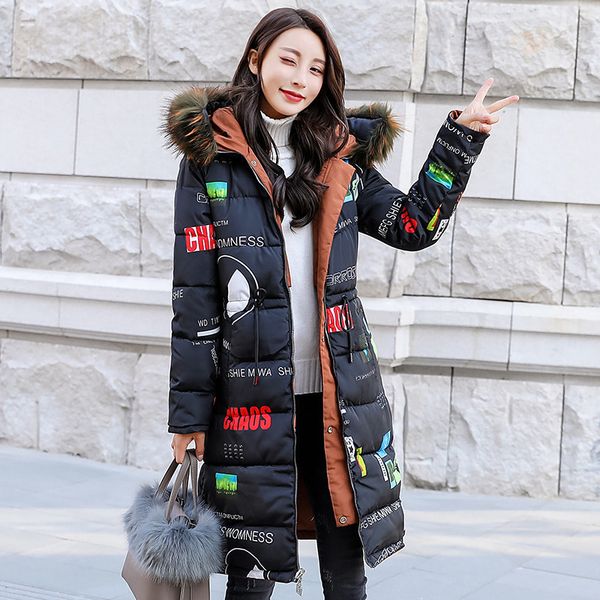 

europe and america 2019 winter new style double-sided wear cotton coat women's slim fit versatile hooded cotton coat casual wome, Blue;black