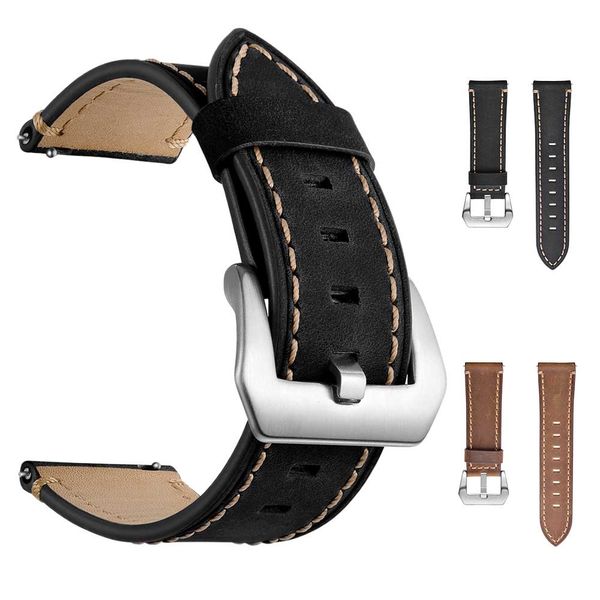 

watchband 2018 leather watch band wrist straps bracelet for amazfit stratos watch 2/2s 22mm montre strap reloj relogio clock, Black;brown