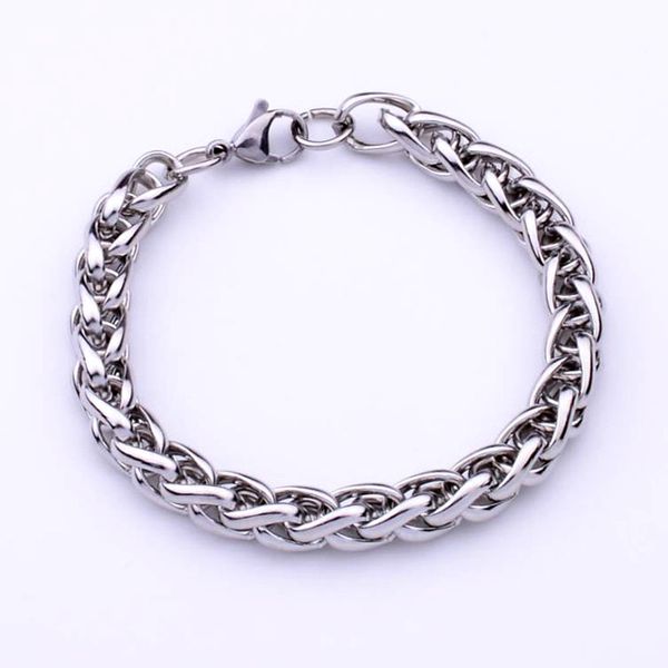 

titanium steel men's flower basket chain bracelet korean version of stainless steel fashion jewelry keel chain bracelet jewelry, Black