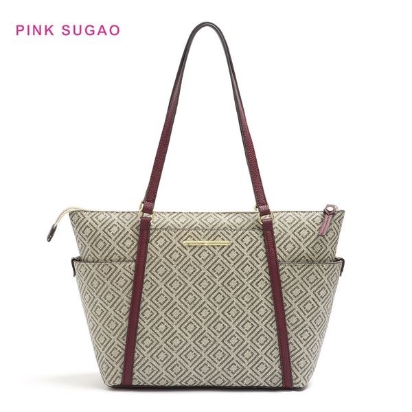 

pink sugao women shoulder bag designer tote bags new fashion handbag flower printed handbags shoulder bag pu leather high quality