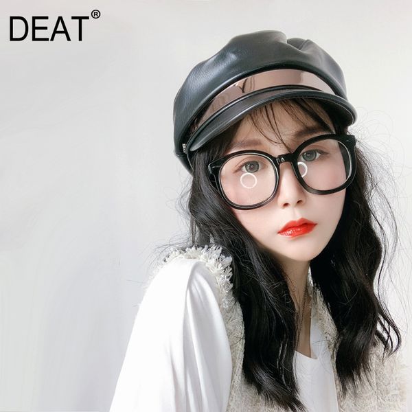 

deat] женщины рыбаки hat новый раунд купол pu leather срощенной краткое темперамент мода tide all-сопрягать весна осень 2019 13d078, Blue;gray